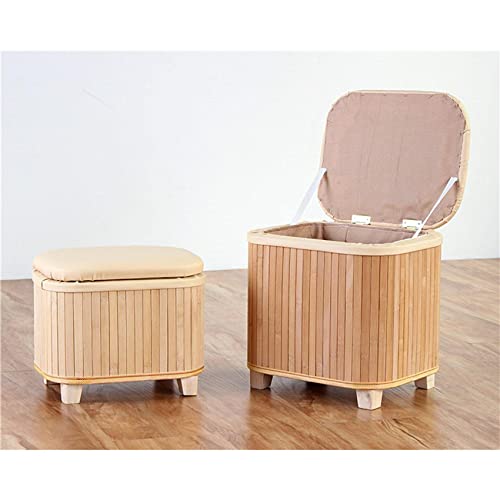 Tabouret de rangement en bambou kaki 32x23x29cm LUNEZY