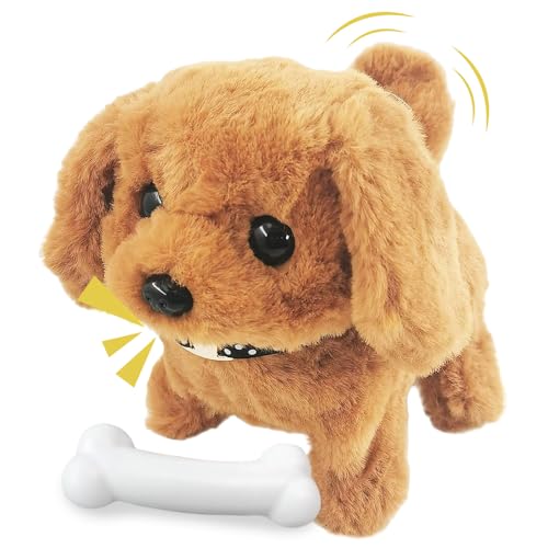 Rppiup Hund Spielzeug Kinder, Spielzeug Hund der Läuft und Bellt, Realistischer Roboter Welpe, Laufender Hunds Spielzeugs für Kinder, Elektronisches Haustier Hund für Jungen und Mädchen
