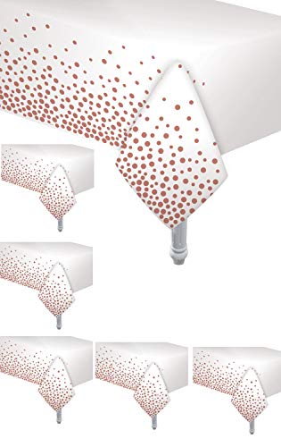 Oojami 6 Pack Tablecloth Rose Gold Dot Confetti Table Cover Size: 54