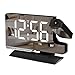 SZELAM Digital Clock,Alarm Clock Bedside with Projection,7.3" Mirror Clock with 180°Rotating Projector,Dual Alarm with 3 Mode,Brightnee Adjust,DST,Snooze,Charging Port,5 Levels Volume for Desk Teens