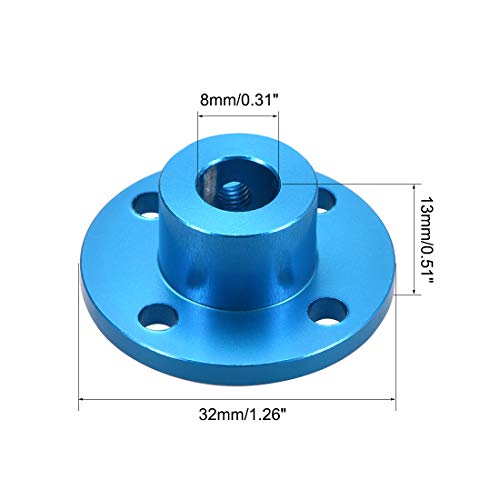 Uxcell 8Mm Inner Dia H13*D16 Rigid Flange Coupling Motor Guide Shaft Coupler Motor Connector 2Pcs For Diy Parts #TOP2