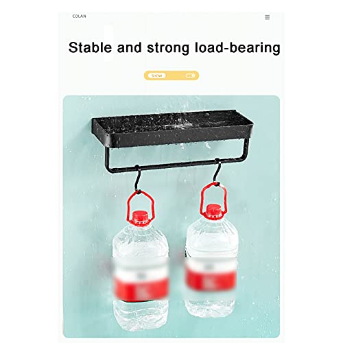 Estante de vidrio negro para baño de 40cm con toallero y cristal templado 7