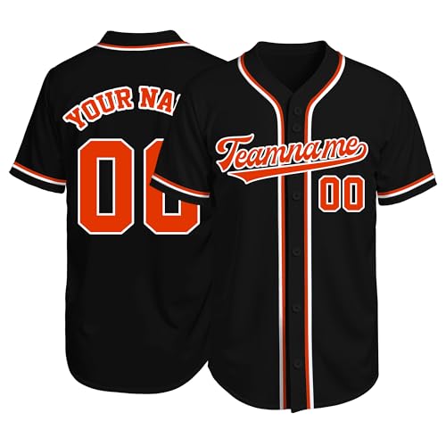 Image of Custom Baseball Jersey Personalized Stitched or Printed Name Number Baseball Shirt Sports Uniform Gifts for Men Women Youth
