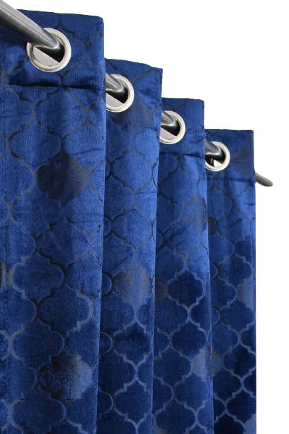 SB INDIA Heavy Velvet Embossed Soft Texture Room Darkening Blackout Grommet Window CurtainsPanel Drapes for Living Room Bedroom Hall (4x5 Feet, Blue, Pack of 2) (B0BP7G1WS2) Amazon Price History, Amazon Price Tracker
