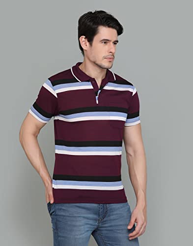 Image of INKKR Striped Men's Polo Neck T-Shirt Combo