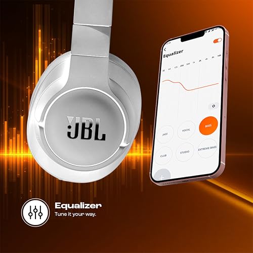 Image of JBL Tune 770NC Wireless Over Ear ANC Headphones with Mic, Upto 70 Hrs Battery, Speed Charge : 5 min Charge Gives up to 3H of Playback, Customized EQ, Google Fast Pair, Dual Pairing, BT 5.3 (White)
