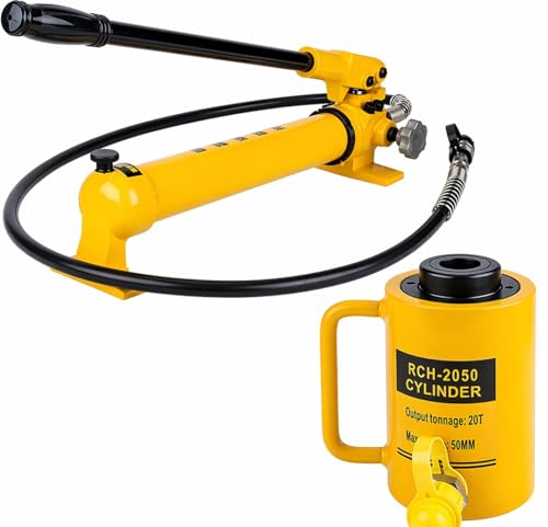 Image of 20T Hydraulic Jack With CP-700 Hand Pump, Hollow Single-Acting Cylinder, Push And Pull Design, 2 Inch Stroke