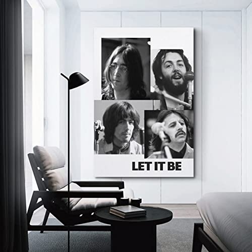 Poster décoratif sur toile The Beatles Star noir et blanc – Impression d’art moderne pour chambre à coucher – 60 x 90 cm - Les Beatles, Paul McCartney, John Lennon, RIngo Starr, George Harrison Poster décoratif sur toile The Beatles Star noir et blanc - Impression d'art moderne pour chambre à coucher - 60 x 90 cm – Image 4