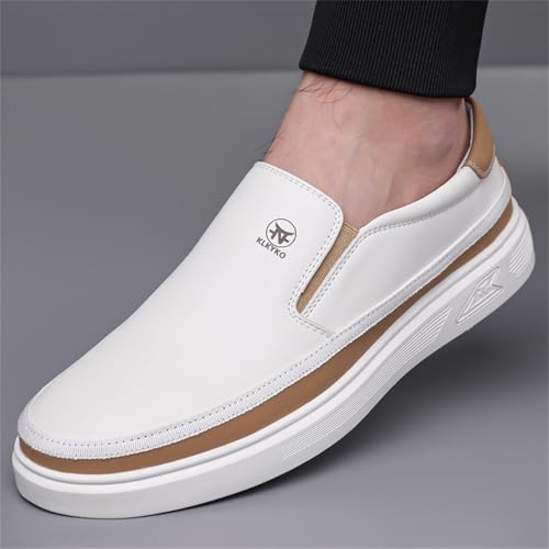 Veslexth Men's Slip-On Loafers Handmade Breathable Comfortable Soft Moccasin Driving Penny Casual Shoes2