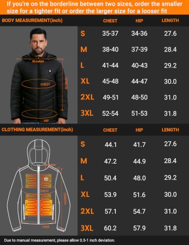 Vestego Heated Jacket for Men with 20000mAh Battery Pack,L - image 6