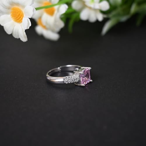 Image of Square Stone Ring for Women & Girls | Alloy Stone | Gemstone Jewelry for Engagement, Wedding, Party | Gift for Anniversary, Birthday & Special Occasions