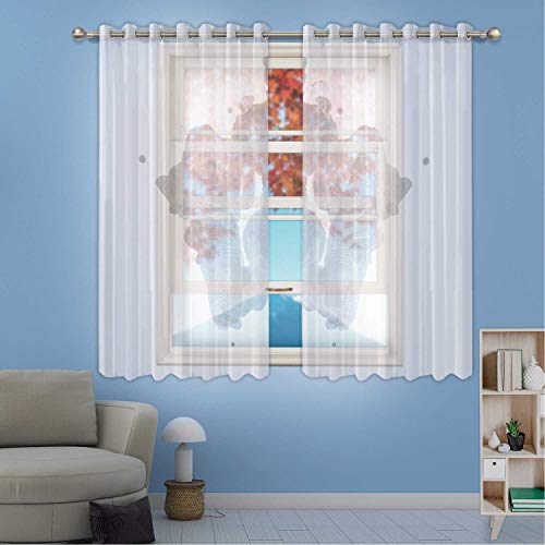Rorschach Test Sheer Curtain Panels 158758 for Living Room 76" X 54"