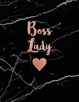 Boss Lady: Marble and Rose Gold Notebook | Journal for Women | 8.5 x 11 - A4 Size