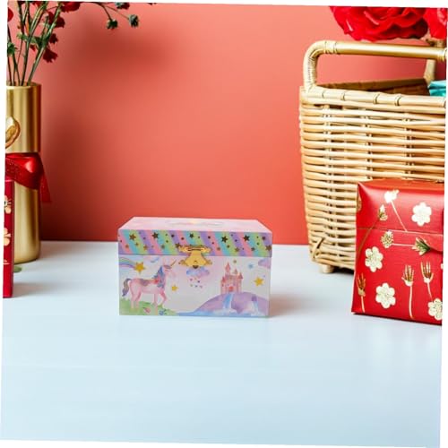 Caja de música unicornio decorativa para organizar joyas en el dormitorio infantil de niñas 8