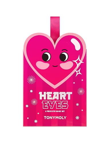 TONYMOLY 6 Pc Assorted Hydrogel Eye Mask Set, Heart Eyes Ornament - Reduce Fine Lines, Wrinkles, Dark Circles, Moisturizing, Nourishing - Collagen, Hyaluronic Acid, Retinol