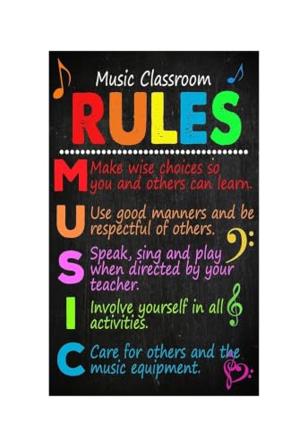Póster de elementos musicales y decoración educativa para el tablón de anuncios escolar