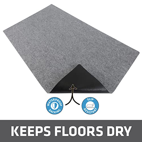 Drymate Low-Profile Bath & Shower Mat, (Ultra-Thin) Fits Under Doors -Absorbent/Waterproof/Slip-Resistant- Machine Washable Bathroom Floor Pad For Outside Of Bathtub (Usa Made) (16” X 28”) #TOP3