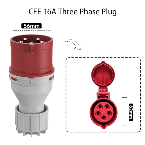 EVSEdesigner Mobile Wallbox Ladekabel Typ 2 6-16A 11kW Ladekabel CEE EV Ladegerät mit Tragetasche für alle Elektrofahrzeuge und Plug-in-Hybridfahrzeuge 6 Meter 3-Phasig