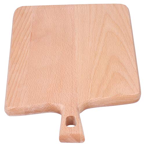 Ausla Tabla de Cortar de Madera de Haya, Tabla para Servir Multifuncional con Asa, 36 X 19 X 1,5 Cm, Orificio para Colgar, Superficie Texturizada para Cocina, Preparación de Alimentos, Cocineros