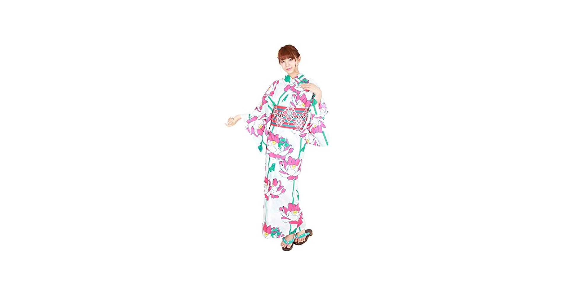 【3連休価格】hiyori【着用1回】蓮の花とカエル柄浴衣★ 3連休価格】hiyori【着用1回】蓮の花とカエル柄浴衣☆ 3
