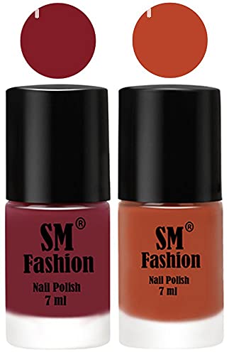 Image of Long Lasting Nail Polish | Nail Paint Combo 7 ml Each) - Set of 2 Lip-Light Coral