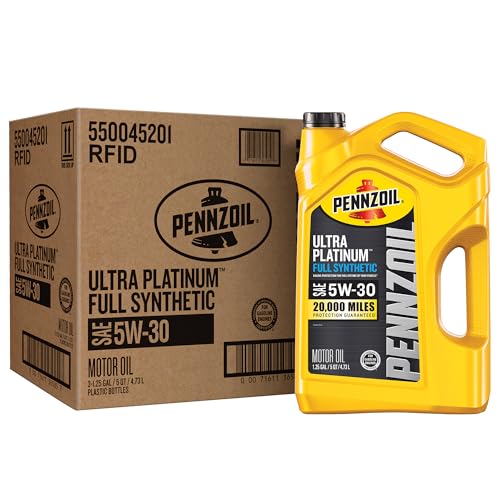 Pennzoil Ultra Platinum Full Synthetic 5W-30 Motor Oil, 5 Quart (3 Pack)