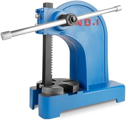 Arbor Press 1 Ton Manual Desktop Press with Reversible Ram, Drilled Base for Secure Mounting, Multi-Scene Stamping, Maximum Height 5.5 Inches
