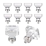 coolnews 8 Pack Glass Cabinet Knobs, Crystal Knobs for Dresser Drawer, Square Furniture Knobs and Pu