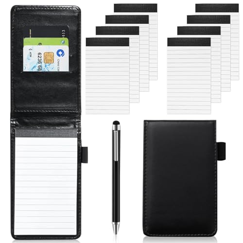 Mini bloc-notes de poche noir en lot de 10 petits supports de notes