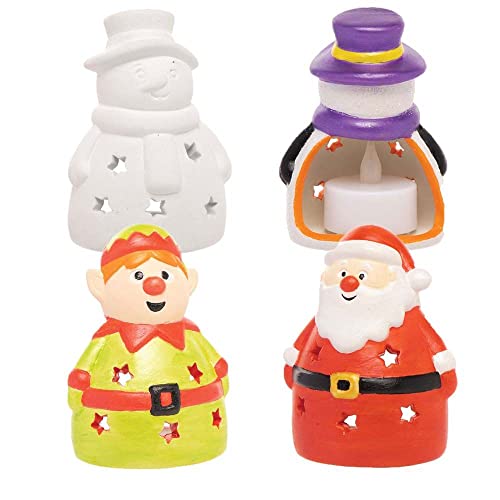 Baker Ross FC257 Weihnachts Keramik Teelichthalter - 3er Pack,...