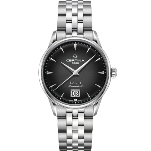 Certina, Mens, DS-1 Big Date Powermatic 80, Stainless Steel, Swiss Automatic, Watch, Grey, Stainless Steel, 20, (C0294261105100) by Certina - Used condition