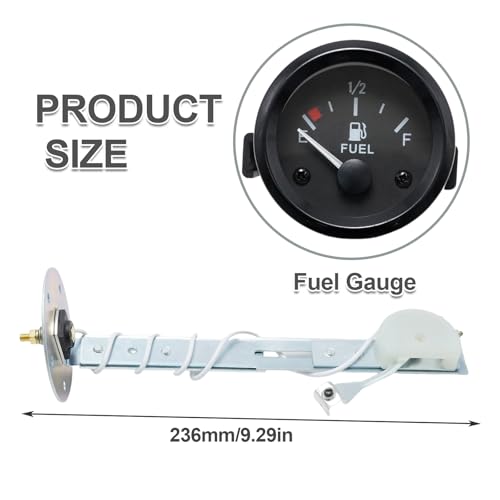 Image of 2 inch 52mm Fuel Level Gauge Universal Car SUV w /Fuel Sensor E-1 /2-F Pointer Meter 12V