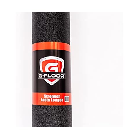 G-Floor Levant Pattern Vinyl Garage Floor Protector Mat (5' x 10', Midnight Black Color), Extremely Durable, Waterproof Parking Pad and Flooring Cover