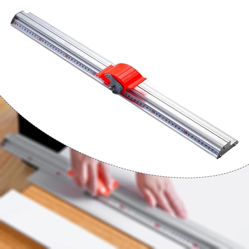 Image of Manual Cutting Ruler Aluminum Precision Cutting Positioning Track Ruler Manual Sliding Paper Trimmer for Paper Box PET Sheet, 70cm