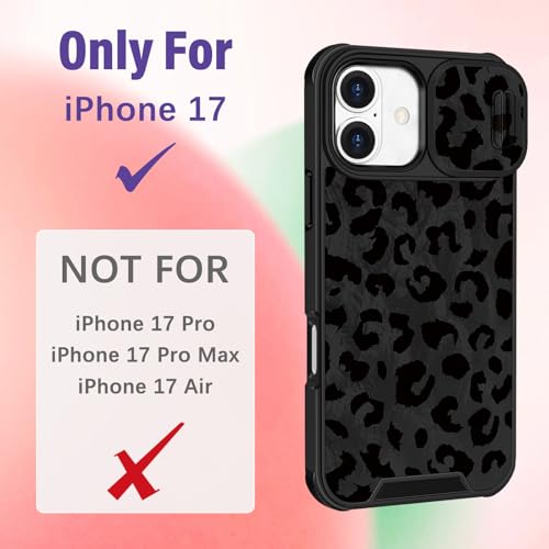 Image of Funermei for iPhone 17 Case - Women Girls Cute Phone Cover Pretty Girly Aesthetic Black Butterfly Unique Design with Slide Camera Cover and Dual Protection Funda for iPhone 17 Case