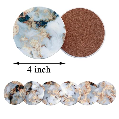 Dessous de verre céramique marbre absorbant pour éviter les taches sur la table
