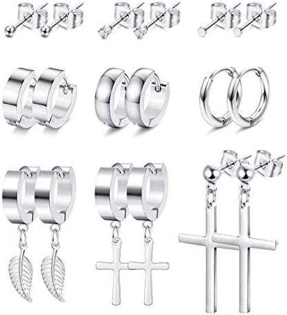 Acciaio Inox Orecchini A Cerchio Gotico Rivetti Sfera Punte - Foto 13