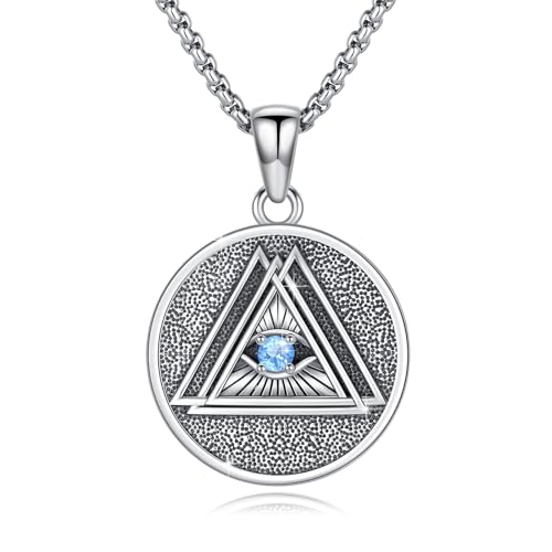 Evil Eye Necklace for Women 925 Sterling Silver All Seeing Eye Necklaces Protection Jewelry Gift for Women Men
