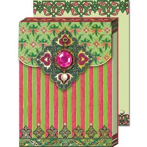 Punch Studio Bejeweled Stripes Pearl Magnetic Closure Mini Notepad ...