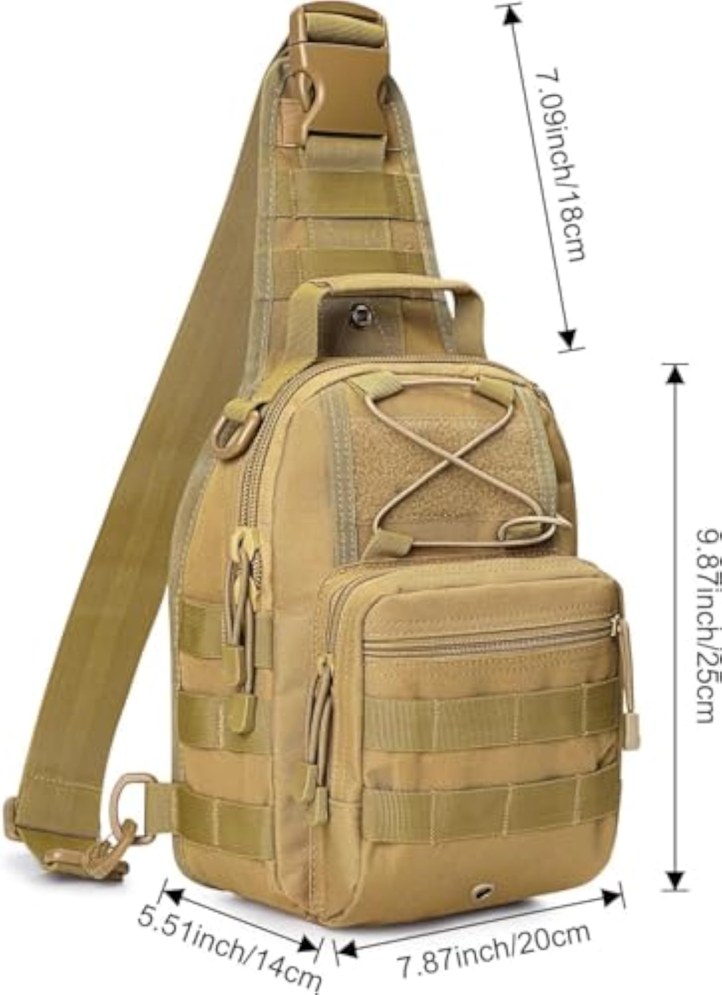 Lightweight Tactical Sling Backpack for Hiking & Camping