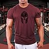GYMTIER Spartan Forged - Spartan Helmet Hex Camo - Men's Gym T-Shirt Bodybuilding Training Workout Lifting Top Clothing, Maroon, 4XL #2