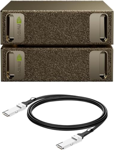 NVIDIA DGX Spark™ 2 Pack with Cable Bundle - Personal AI Desktop Supercomputer – Desktop GB10 Grace Blackwell Chip