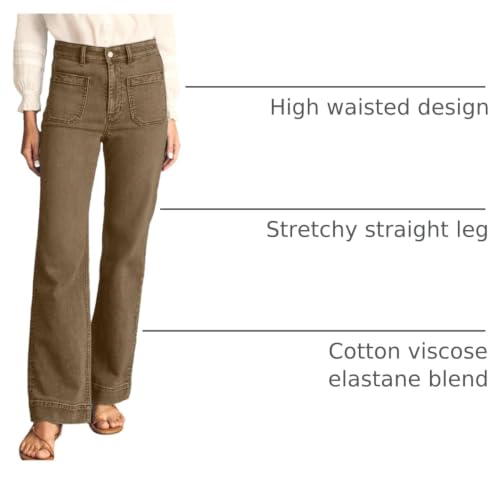 Image of Astylish Women's Wide Leg Jeans High Waisted Denim Pants
