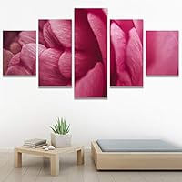 SIGNWIN 5 Panel Canvas Wall Art Pink Petal for Home Decorations Ready to Hang - 60