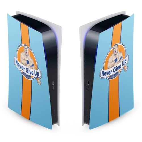Head Case Designs Licenza Ufficiale WWE Never Give Up John Cena Vinile Frontalino Sticker Gaming Pelle Adesivo Compatibile con Sony Playstation 5 PS5 Digital Edition Console