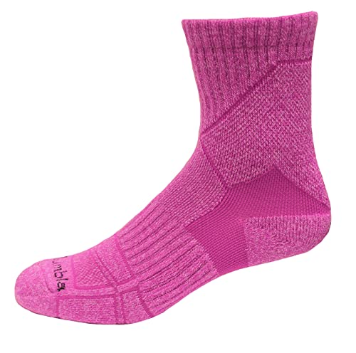 Chaussettes Columbia Hike Quarter fuchsia pour randonnée et trek en forêt