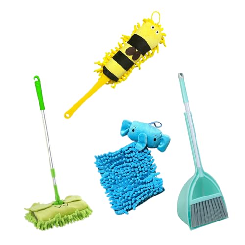 Xifando Kid's Housekeeping Cleaning Tools Set-Kids Cleaning Set 5 Piece -Pretend Play Home Cleaning Kit, Include Mop,Broom,Dust-pan,Duster Brush,Towel