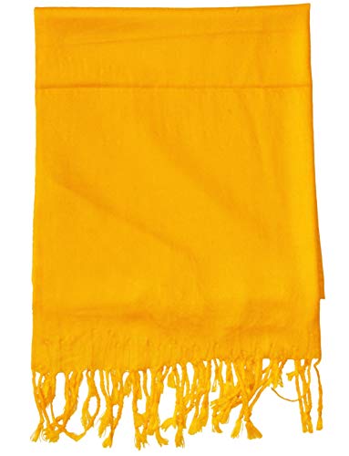 Soophen Pashmina Scarf Beautiful Solid Colors - Yellow