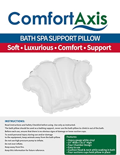 White Vinyl Shell-Shaped Spa Bath Pillow - Thumbnail 3