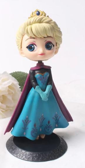 pmw - Cute Princess Frozen Elsa Q poscet Toy - Wonderland Princess Disney Character Elsa Action Figure Toy for Disney Lovers - Pack of 1